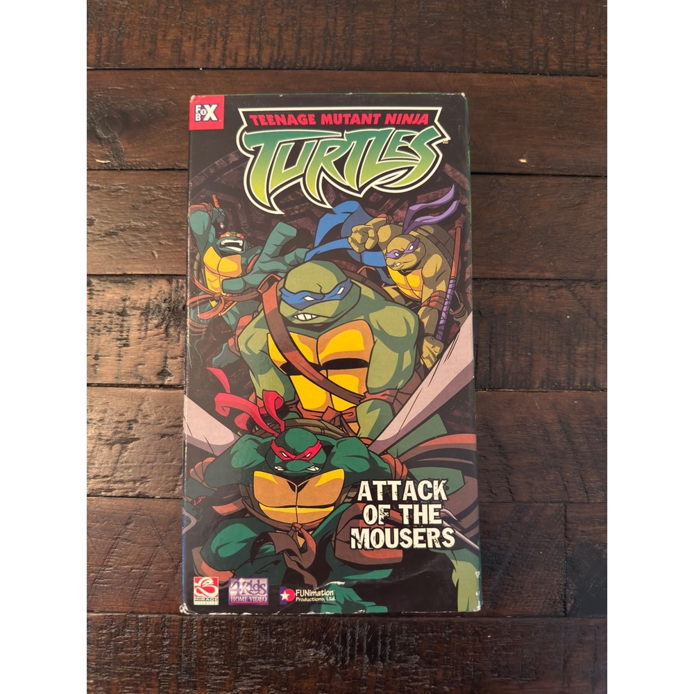 TMNT Attack of the Mousers VHS 2003 Teenage Mutant Ninja Turtles 4Kids Fox Box